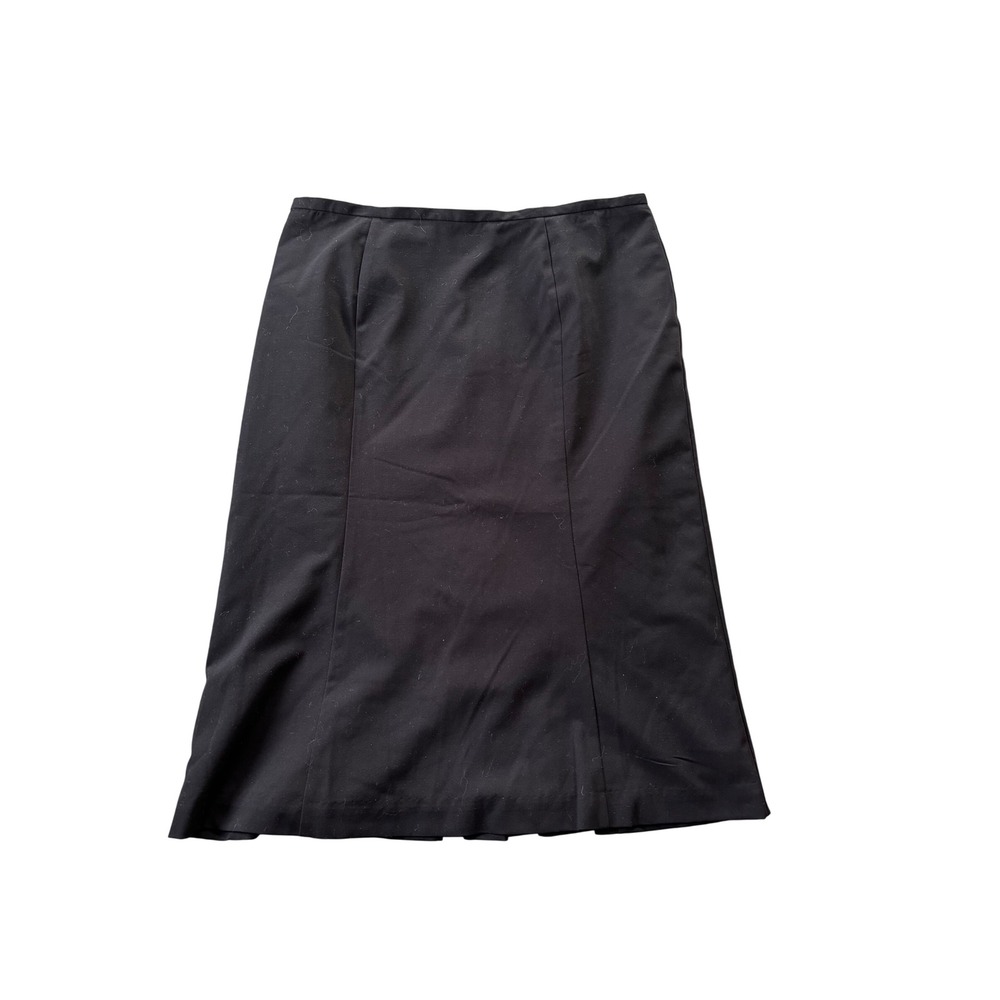 Worthington Womens Skirt Size 12 Black Midi Pencil Pleated Back Career Office